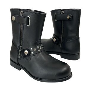 Bilt Scarlet Highway studded black leather Motorcycle Boots. Women's Size 6.